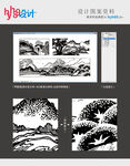风景图案设计素材平面分层图