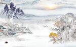 山水新中式背景墙