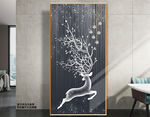 现代简约浪漫星空麋鹿玄关装饰画