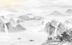 高山流水新中式电视背景墙