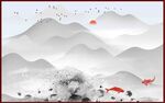 山水远山水墨