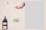 瓶灯笼 工笔画模板复古鸟桃花画