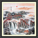 高山流水国画