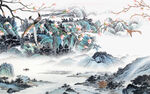 国画现代高档山水 TIF分层