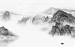 别墅背景灰色山水 tif分层