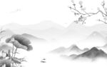 新款灰色高档山水 tif分层