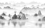 人气灰色新款山水 TIF分层