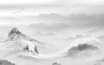 现代灰色山水墙画 TIF分层