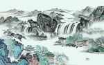 新上架山水中式背景 tif分层