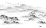 最新灰色客厅山水 TIF分层