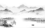 客厅高档灰山水 tif分层画