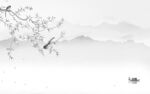 花鸟 高档灰山水 tif分层画