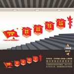 共青团楼梯楼道阶梯文化墙