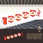 消防救援队楼梯楼道文化墙