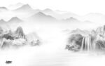 简约 客厅灰色山水 TlF分层
