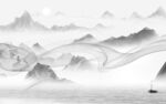 中式 客厅灰色山水 TlF分层