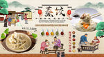 蒸饺背景墙