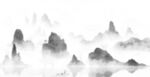 点状水墨山