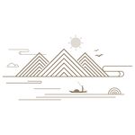 矢量中国风创意古典山纹云纹水纹