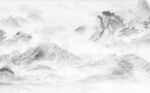 简约现代山水画新中式背景墙