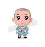 可爱开心小和尚矢量图