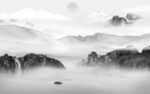 高清 中式灰色山水 TIF分层