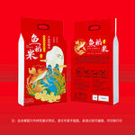 鱼稻米红色包装袋
