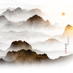 圆形山水晶瓷画