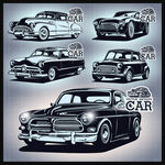 矢量手绘怀旧经典机车