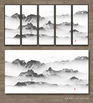 黑白山水画