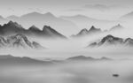 高雅 背景墙山水画 tif分层