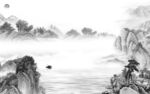 爆款 背景墙山水画 tif分层