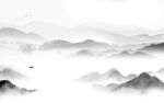 中式 客厅背景山水 tif分层