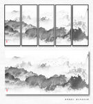 抽象水墨山