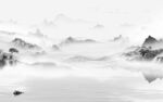 中国风客厅山水背景 TIF分层