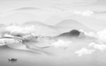 简约客厅山水背景 TIF分层