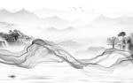 线条 高清新山水画 TIF分层