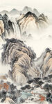 国画山水玄关背景 tif分层