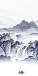 别墅 墙画山水玄关 TIF分层