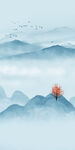 高端 墙画山水玄关 TIF分层