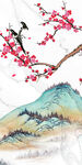 花鸟 中式背景玄关 TIF分层