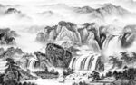 高雅墙画意境山水 TIF分层