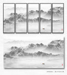 新中式抽象水墨山水画