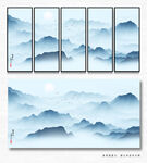 晶瓷画抽象画山水风景画树