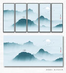 晶瓷画抽象画山水