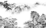 人气最新灰色山水 tif分层