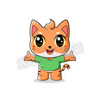 卡通猫咪绿色欢迎版