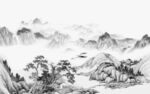 高端灰色新品山水 TIF分层