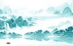 蓝色新款别墅山水 tif分层