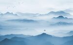 意境 别墅客厅山水 tif分层